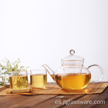 Tetera de cristal resistente al fuego de la hoja de té del café